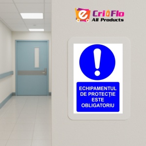 Indicator Echipamentul de protectie este obligatoriu indicator de obligativitate, Sticker autocolant - Img 5