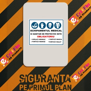Indicator Echipamentul medical si sanitar este obligatoriu, Sticker autocolant - Img 2