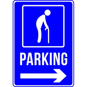 Indicator Elderly Parking Only Sign, Sticker autocolant