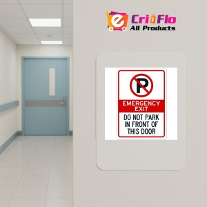 Indicator Emergency exit do not park in front of this door signs, Sticker autocolant - Img 4