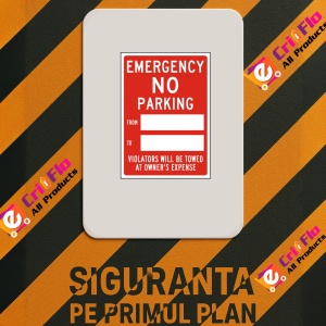 Indicator Emergency Temporary No Parking Violators Will Be Towed Sign, Sticker autocolant - Img 2