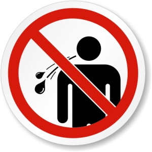 Indicator Eticheta fara scuipat, Sticker autocolant
