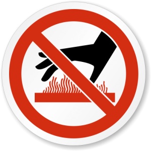 Indicator Eticheta pentru pericol de arsuri, Sticker autocolant