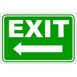 Indicator Exit in stanga, Sticker autocolant