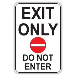 Indicator EXIT ONLY DO NOT ENTER, Sticker autocolant