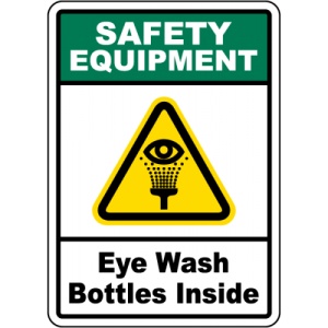 Indicator Eye Wash Bottles Inside Sign, Sticker autocolant