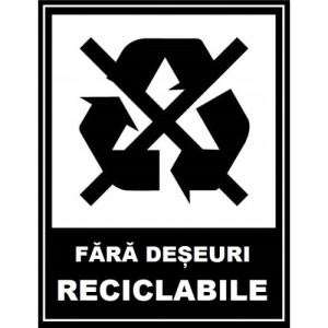 Indicator Fara deseuri reciclabile, Sticker autocolant