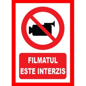 Indicator Filmatul este interzis, Sticker autocolant