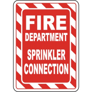 Indicator Fire Department Sprinkler Connection Sign, Sticker autocolant