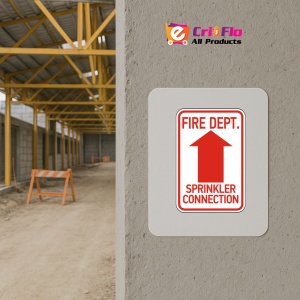 Indicator Fire Department. Sprinkler Connection Up Arrow Sign, Sticker autocolant - Img 5