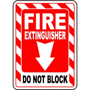 Indicator Fire extinguisher do not block, Sticker autocolant