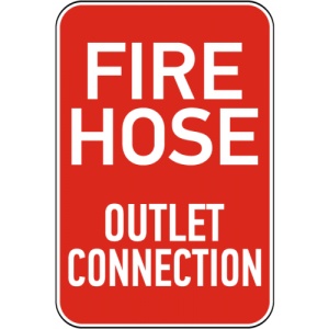 Indicator Fire Hose Outlet Connection Sign, Sticker autocolant
