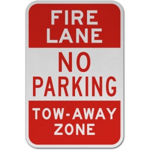 Indicator Fire Lane No Parking Tow Away Zone Sign, Sticker autocolant