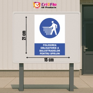 Indicator Folosirea obligatorie a balustradelor pentru sprijin, Sticker autocolant - Img 2