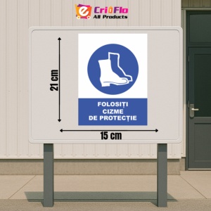 Indicator Folositi cizme de protectie, Sticker autocolant - Img 2