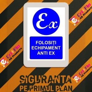 Indicator Folositi echipament anti ex indicator de obligativitate, Sticker autocolant - Img 3