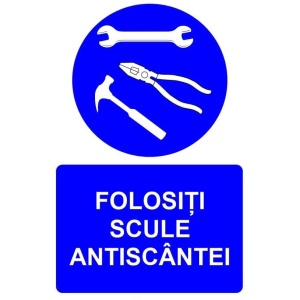 Indicator Folositi scule antiscantei indicator de obligativitate, Sticker autocolant