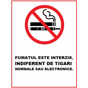 Indicator Fumatul este interzis indiferent de tigari, Sticker autocolant