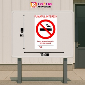 Indicator fumatul interzis 3 indicatoare protectia muncii, Sticker autocolant - Img 2