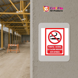 Indicator Fumatul si accesul cu flacara deschisa este interzis, Sticker autocolant - Img 5