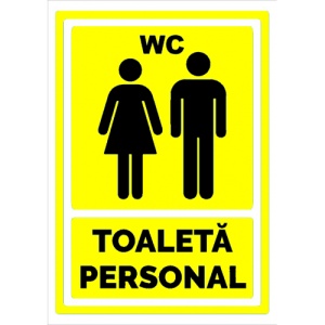 Indicator Galben pentru toaleta personal, Sticker autocolant