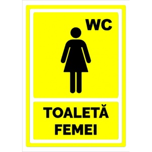 Indicator Galben toaleta pentru femei, Sticker autocolant