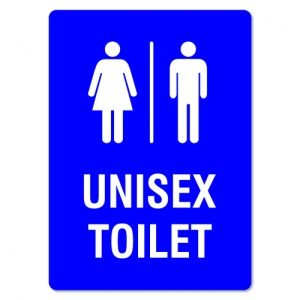 Indicator Gender Neutral Toilet Sign, Sticker autocolant