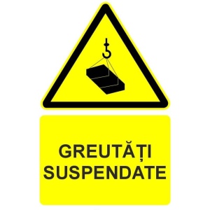 Indicator Greutati suspendate indicator de avertizare, Sticker autocolant