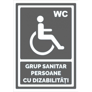 Indicator Gri grup sanitar persoane cu dizabilitati, Sticker autocolant
