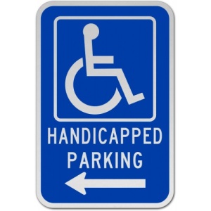 Indicator Handicapped Parking Sign Left Arrow, Sticker autocolant
