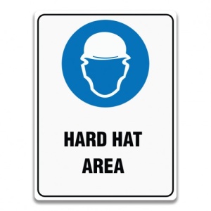 Indicator HARD HAT SIGNAGE HARD HAT AREA, Sticker autocolant