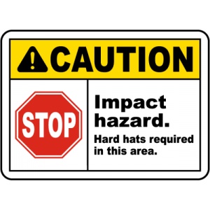 Indicator Hard Hats Required In This Area Sign, Sticker autocolant