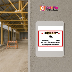 Indicator Hidrant numar in caz de incendiu spargeti geamul, Sticker autocolant - Img 5