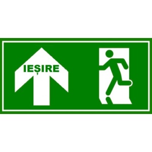 Indicator Iesire cu sageata in sus, Sticker autocolant