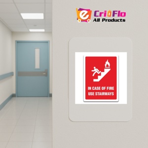 Indicator IN CASE OF FIRE USE STAIRS SIGN, Sticker autocolant - Img 4