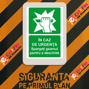 Indicator In caz de urgenta spargeti geamul pentru a deschide, Sticker autocolant - Img 3