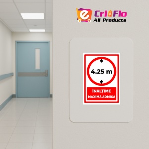 Indicator Inaltime maxima admisa 4,25 m, Sticker autocolant - Img 4