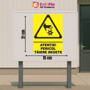 Indicator Indicator atentie pericol taiere degete, Sticker autocolant - Img 2