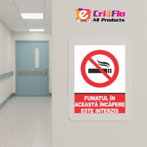 Indicator Indicator fumatul in aceasta incapere este interzis, Sticker autocolant - Img 5