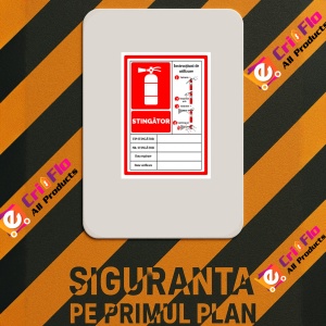 Indicator Instructiuni pentru stingator, Sticker autocolant - Img 2