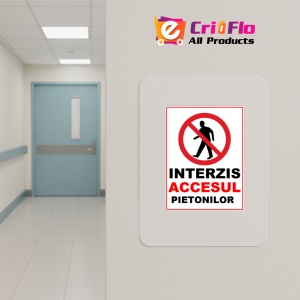 Indicator Interzis accesul pietonilor, Sticker autocolant - Img 4