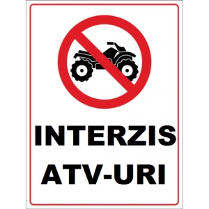 Indicator Interzis atv-uri, Sticker autocolant
