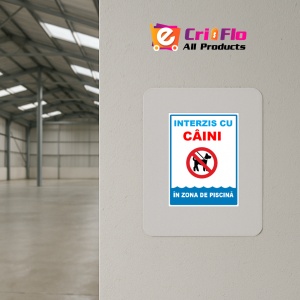 Indicator Interzis cu caini in zona de piscina, Sticker autocolant - Img 3