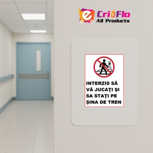 Indicator Interzis sa va jucati si sa stati pe sina de tren, Sticker autocolant - Img 4