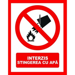 Indicator Interzis stingerea cu apa, Sticker autocolant
