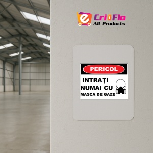 Indicator Intrare numai cu masca de gaze, Sticker autocolant - Img 3