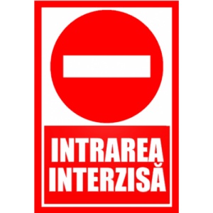 Indicator Intrarea interzisa, Sticker autocolant