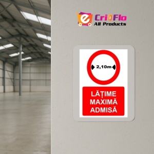 Indicator Latime maxima admisa indicator de interzicere, Sticker autocolant - Img 4
