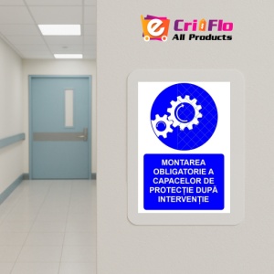 Indicator Montarea obligatorie a capacelor de protectie dupa interventie indicator de obligativitate, Sticker autocolant - Img 5