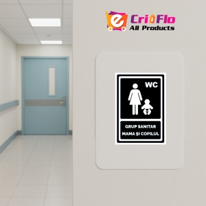 Indicator Negru pentru grup sanitar mama si copilul, Sticker autocolant - Img 4